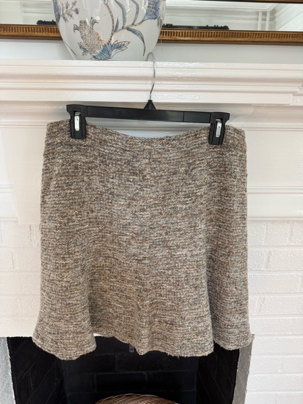 Ann Taylor Women’s  Beige Brown Wool Blend Tweed Skirt 12 Career Lined Flare